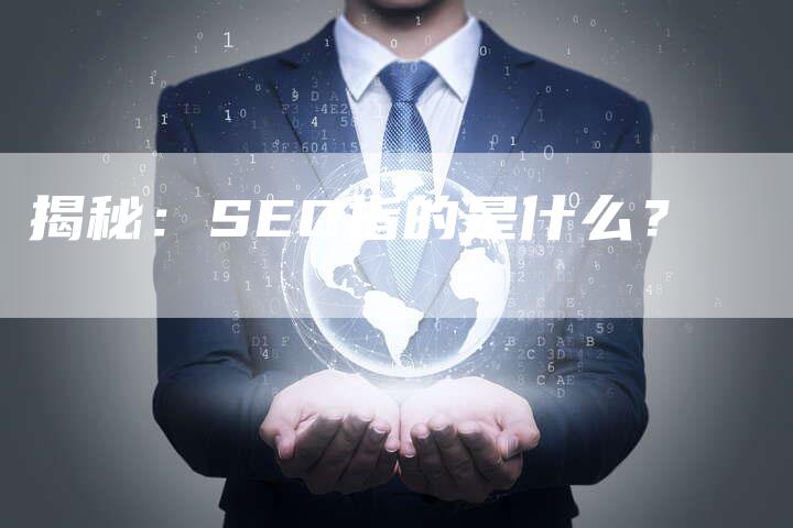 揭秘：SEO指的是什么？