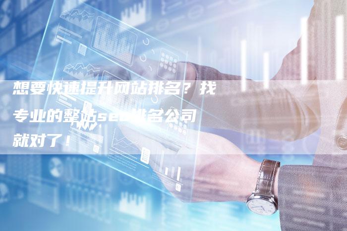 想要快速提升网站排名？找专业的整站seo排名公司就对了！