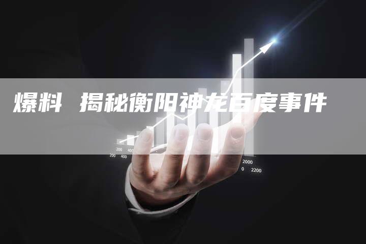 爆料 揭秘衡阳神龙百度事件-速发外链网