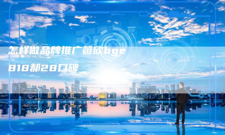 怎样做品牌推广薇欣bge818郝28口碑