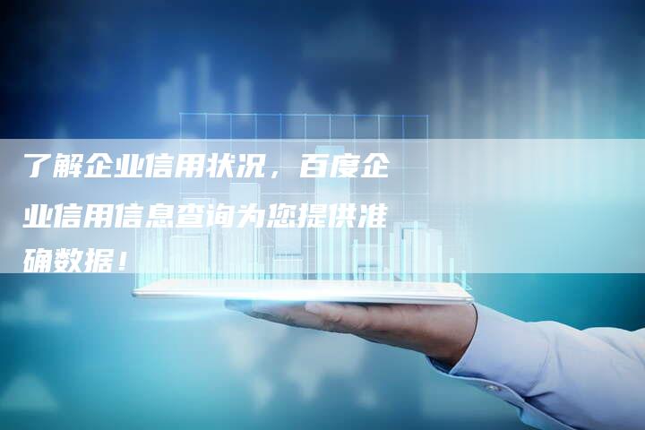 了解企业信用状况，百度企业信用信息查询为您提供准确数据！