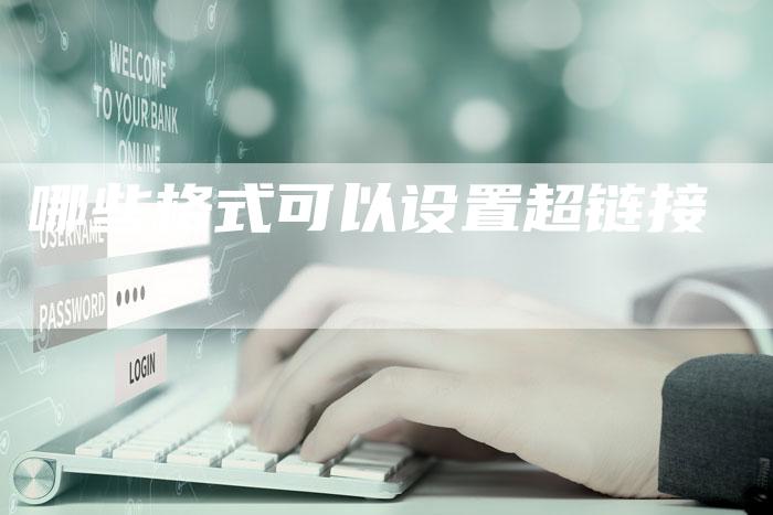 哪些格式可以设置超链接-速发外链网