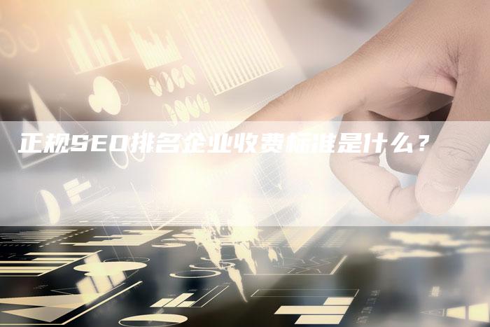 正规SEO排名企业收费标准是什么?-速发外链网