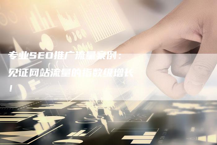 专业SEO推广流量案例：见证网站流量的指数级增长！-速发外链网