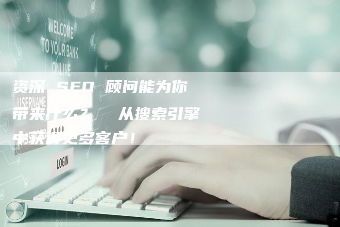 资深 SEO 顾问能为你带来什么？  从搜索引擎中获得更多客户！