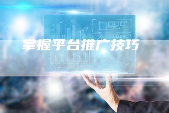 掌握平台推广技巧