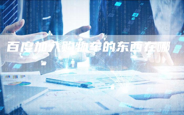百度加入购物车的东西在哪-速发外链网