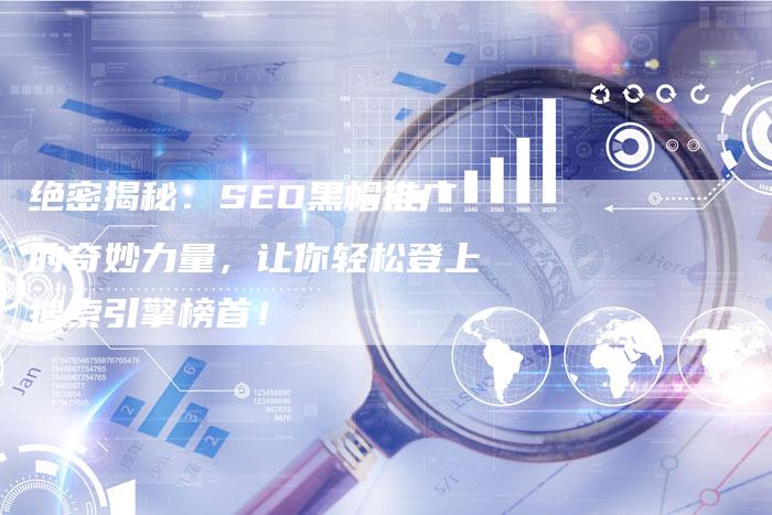绝密揭秘：SEO黑帽推广的奇妙力量，让你轻松登上搜索引擎榜首！