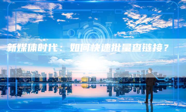 新媒体时代：如何快速批量查链接？